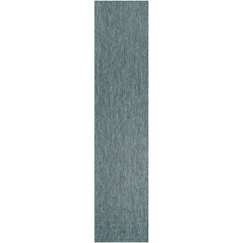 Tapis intérieur / extérieur turquoise Santina, Tapis de couloir 2 pi 7 po x 12 pi