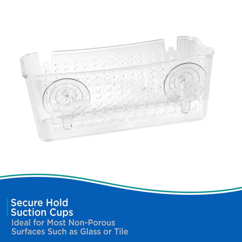 Clear Plastic Suction Cup Shower Basket Caddy