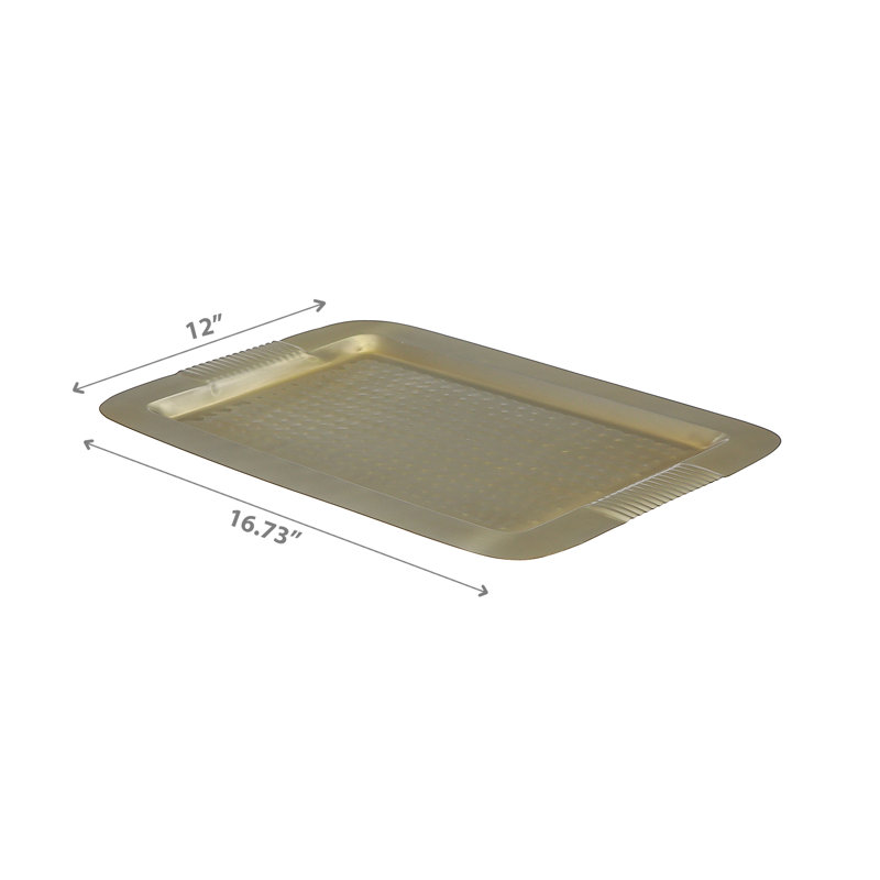 Plateau rectangulaire martelé 17 po x 12 po doré, Or brossé