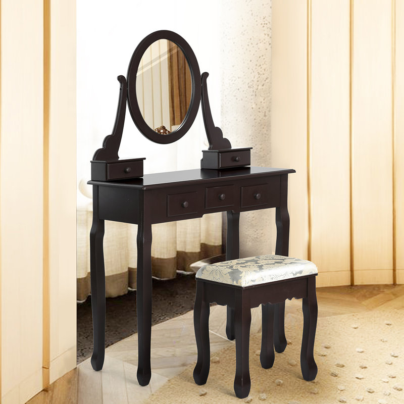 Bletchley Dressing Table with Mirror, Brown