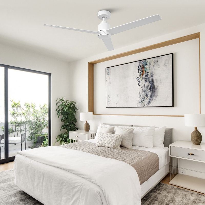 54" 3-Blade Propeller Ceiling Fan without Light, White