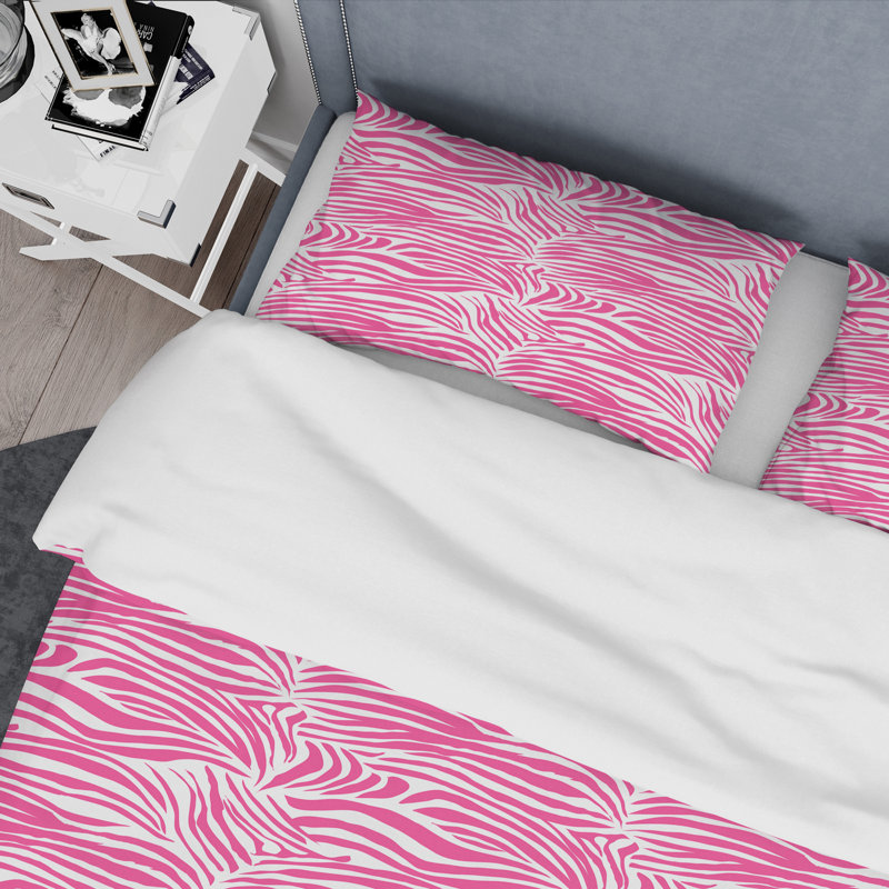 Glam Polyester Twill Animal Print Duvet Cover, Full/Queen Duvet Cover + 2 Shams
