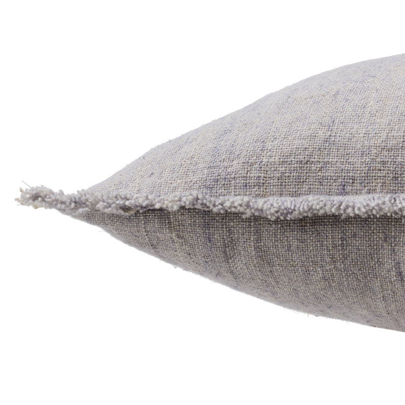 Oreiller en lin Rockefeller, Housse de coussin seulement - sans coussin, Gris, H 24 po x l 24 po