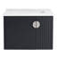 Meuble-lavabo 28 po avec lavabo en céramique - Porte murale à fermeture douce et poignées en métal pour salle de bain luxueuse