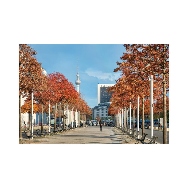Berlin Government District (Berlin Regierungsviertel) and Paul-Löbe-Allee in Autumn by Jan Becke - Wrapped Canvas Rectangle Print