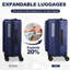 Bagages, avec ouverture frontale, serrure approuvée par la TSA, valise rigide, bleu