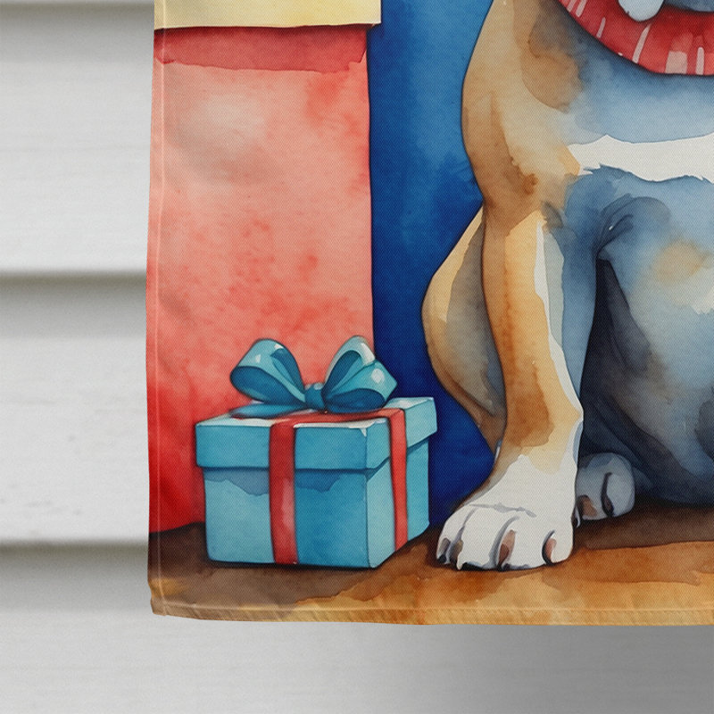 Drapeau de Noël maison de renne, Bouledogue français