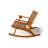 Betsi Vega Outdoor Rocking Chair with Beverage Holder - Natural Finish Wooden Chair- Indoor & Outdoor Use