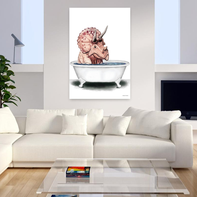 «Dino Bath I», art contemporain fantaisiste, H 48 po x l 32 po