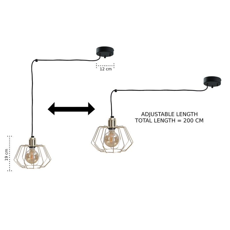 Bolanos 3 - Light Gold Geometric Pendant