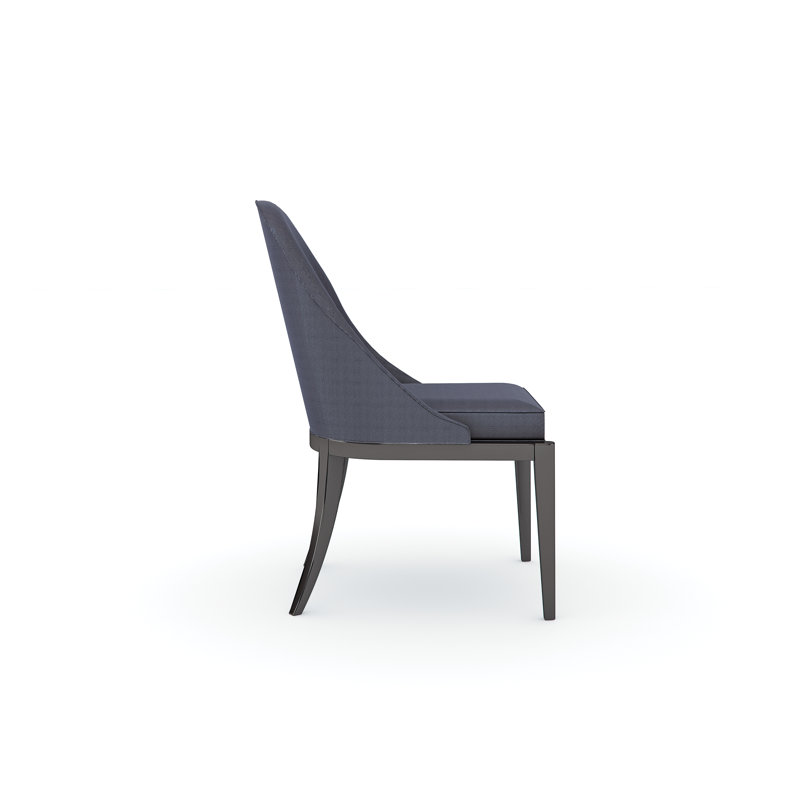 Caracole Classic Upholstered Dining Chair, Dark Chocolate, Dark Blue