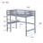 Solid Wood Loft Bed with Safety Guardrail, Built-in Desk for Boys& Girls-1542100409