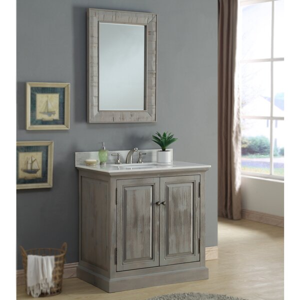 InFurniture 37'' Single Bathroom Vanity with Quartz Top | Wayfair