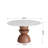 Dining Room Kitchen Table Round Conlon 39", Scratch-resistant Stone Top & Solid Wood Base-513373049-503832608