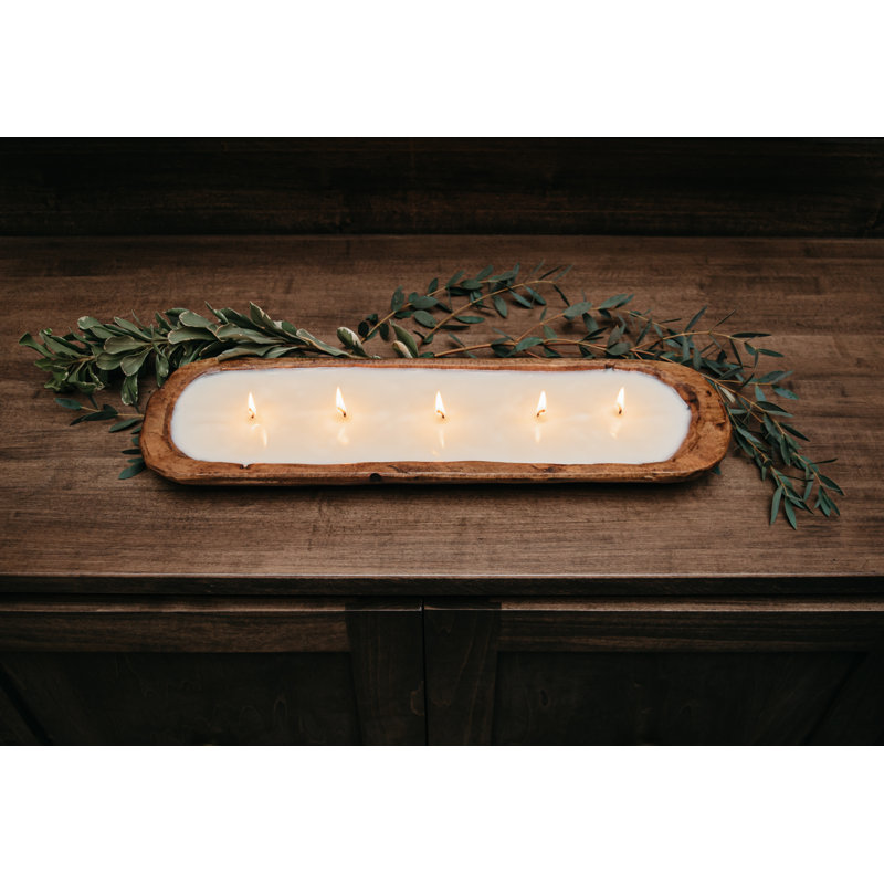 Hibernate Scented Designer Candle with Wood Holder, 3" H x 20" W x 6" D