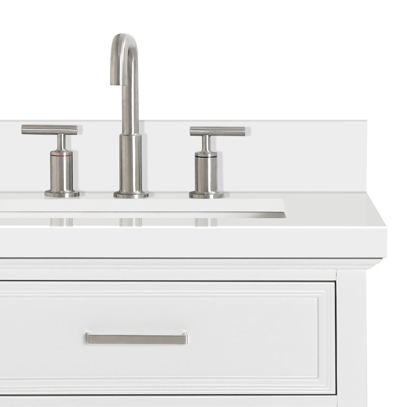Kensington 61'' W Double Vanity, Rectangular, White, Pure White Quartz