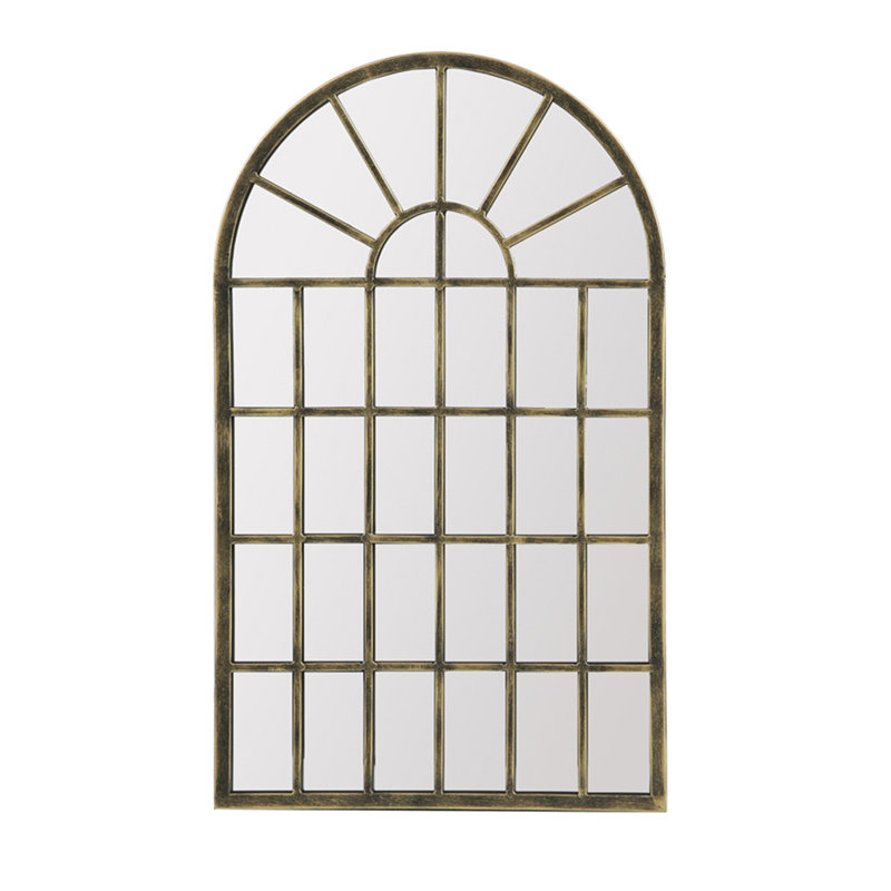 Milano Arch Mirror, 77cm H x 49cm W, Black/Gold