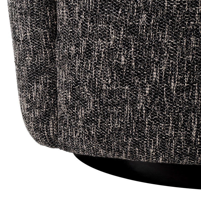 Fauteuil demi-tonneau pivotant rembourré Colin, Mélange de polyester noir Cambon