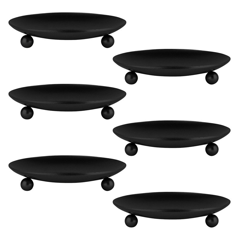 Ensemble de porte-votives de table en métal 6 pièces, Noir