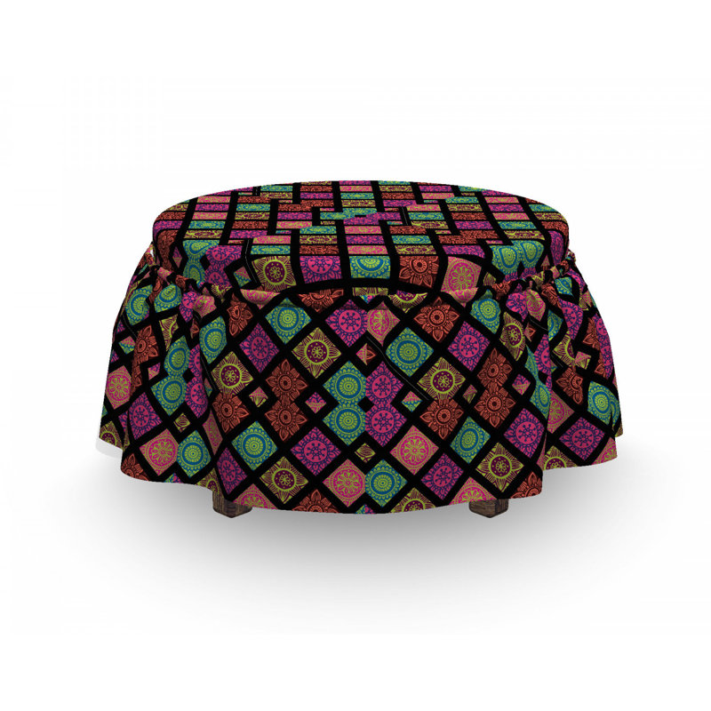 Housse pour de repose-pieds mandala tile fleur