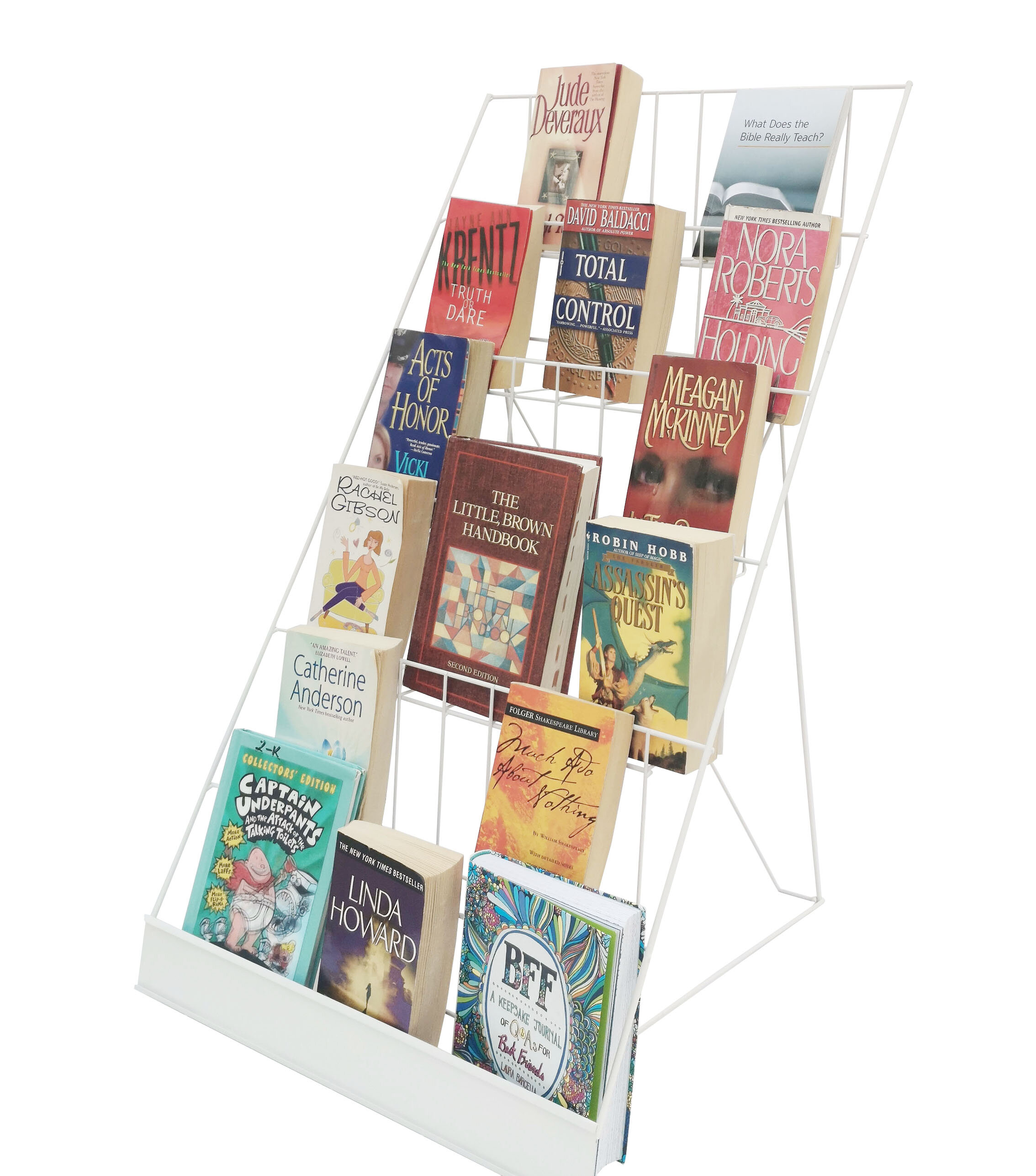 6-Tier White 18 Wide Wire Tabletop Display Rack Greeting Card Rack Book CD  DVD Stand Tile Sample