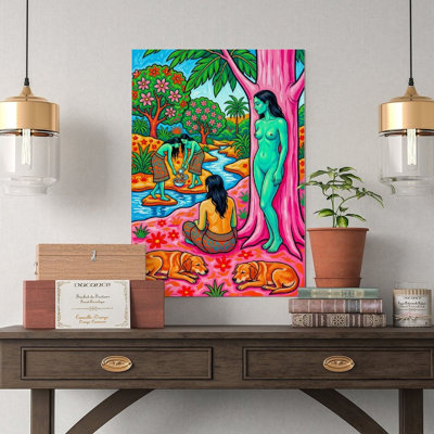 Canvas Wall Art The Bathers-2 Vintage Poster Print Home Decor