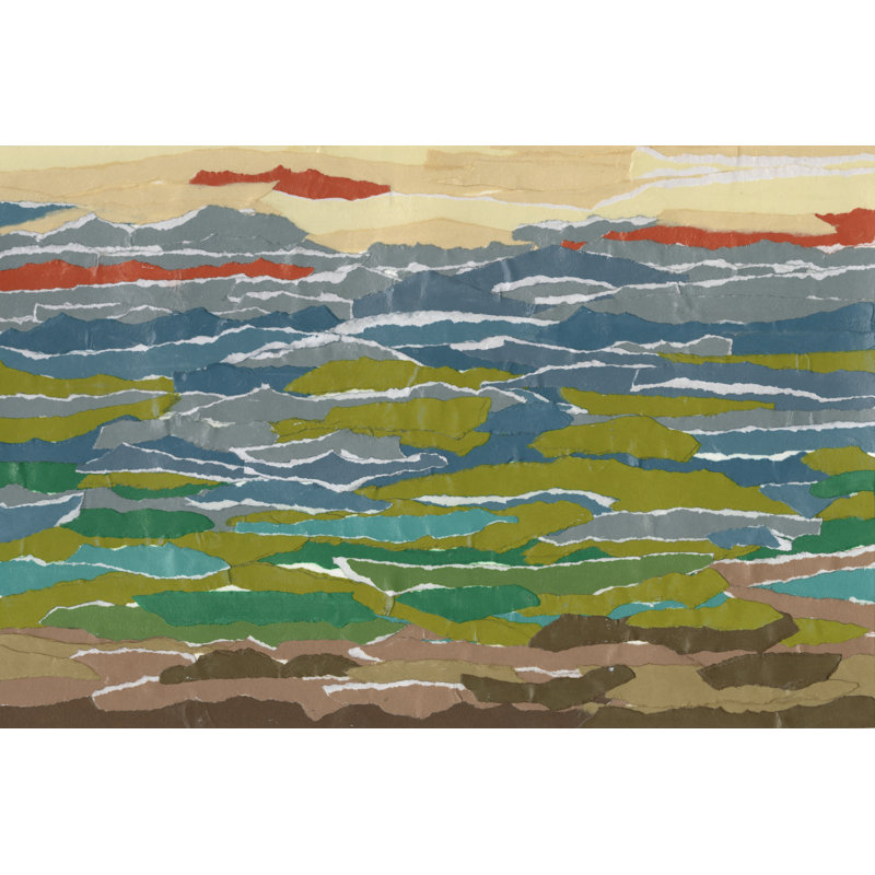 Stratified Landscape II 1 Piece Painting on Canvas, 20cm H x 30cm W, Black Floater Framed
