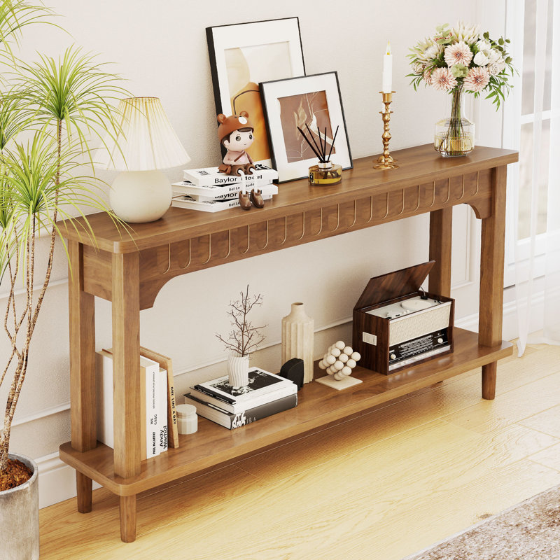 Console moderne de 59 pouces, canapé rectangulaire avec tablette ouverte pour le salon, le couloir ou le vestibule