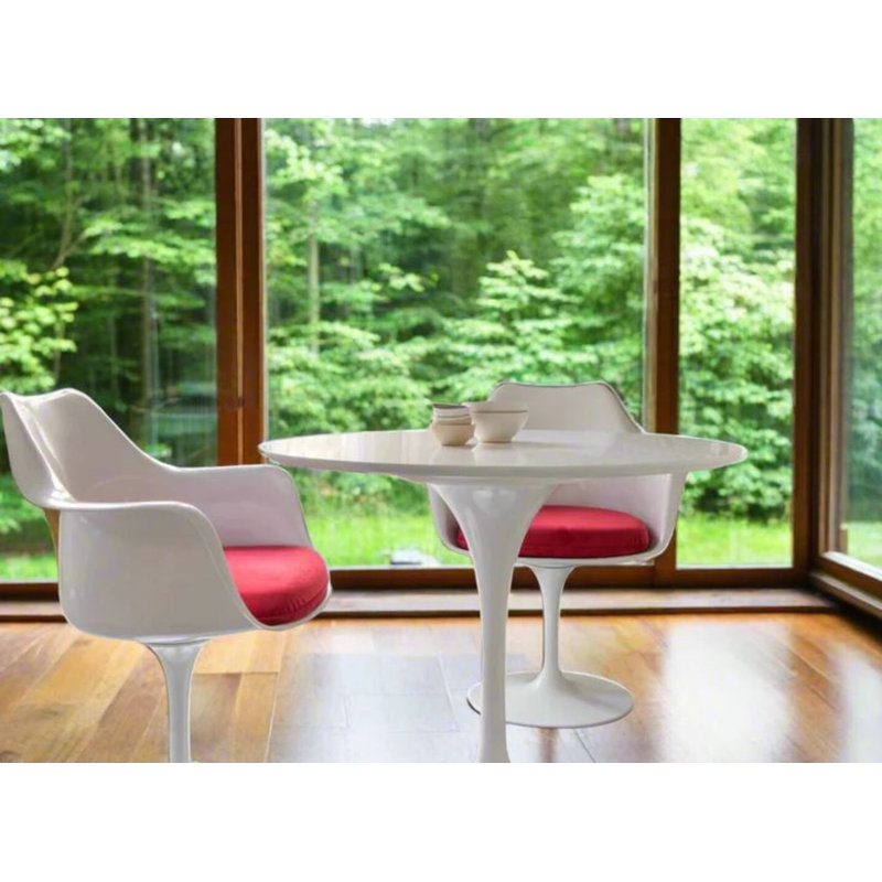 Chaise avec accoudoirs Maddison, Rouge