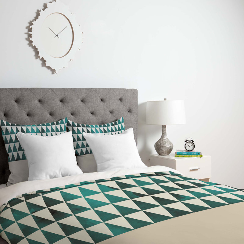 Georgiana Paraschiv Glam Geometric Shapes Duvet Cover, Queen Duvet Cover