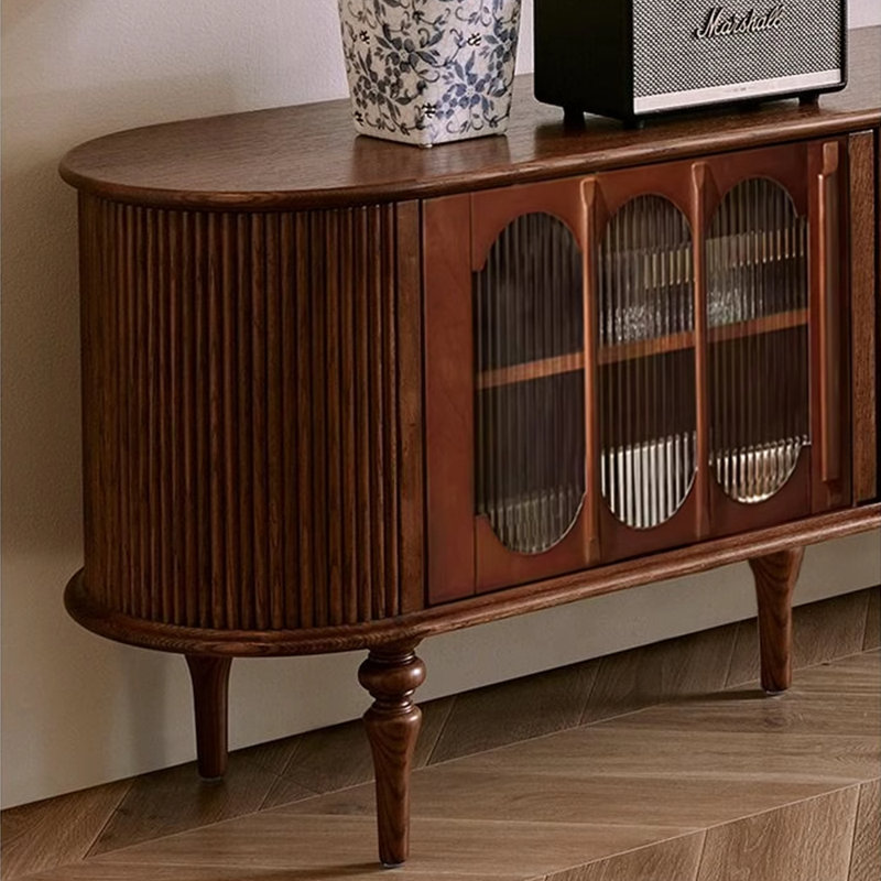 Multilayer solid wood TV stand, 86.61"