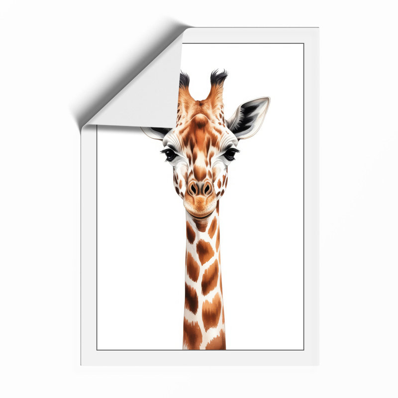 Gentle Giraffe Modern - Framed Print, Unframed, A3 - 42.0 x 29.7 cm