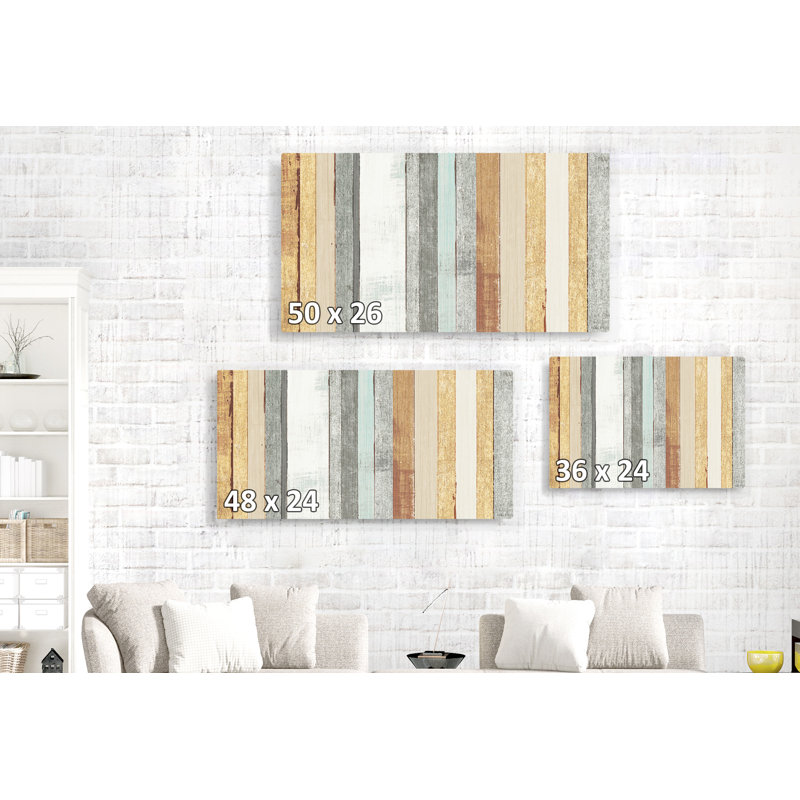 Panneaux de bois, formes géométriques, textures, lignes, brun, brun clair, gris, H 24 po x l 48 po x P 1,5 po