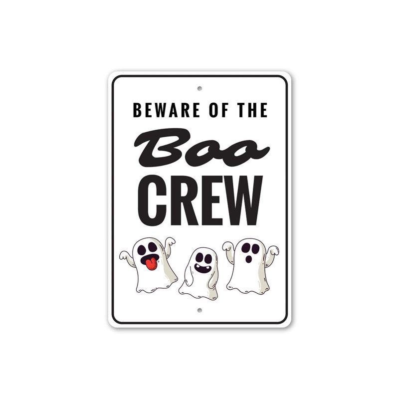Enseigne Boo Crew, H 14 po x l 10 po x P 0,04 po