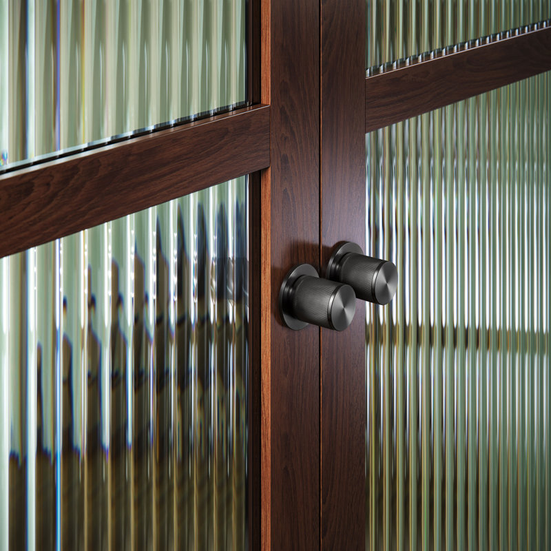 Cylindrical Knob with Round Rosette, Gun Metal