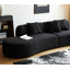 Canapé courbé de 132 po avec coussins décoratifs-1585062843