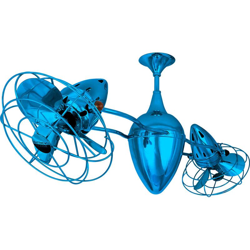 48" Ar Ruthiane 6 Blade Ceiling Fan, Agua Marinha