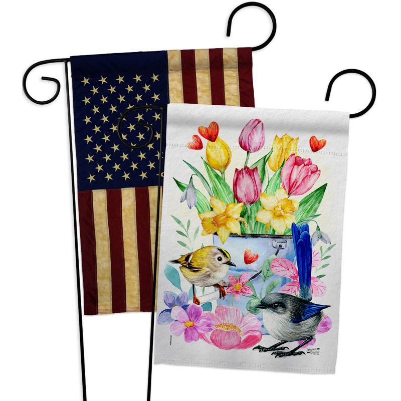 Drapeau de jardin à 2 faces en polyester / mélange de polyester 19 po x 13 po