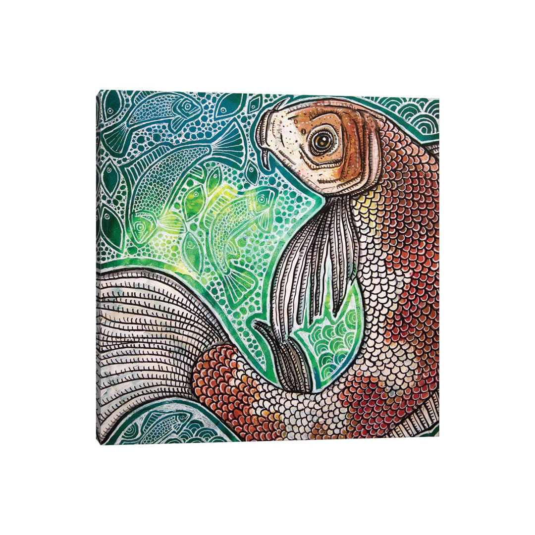 Koi Fish Swirl by Lynnette Shelley - Wrapped Canvas Graphic Art