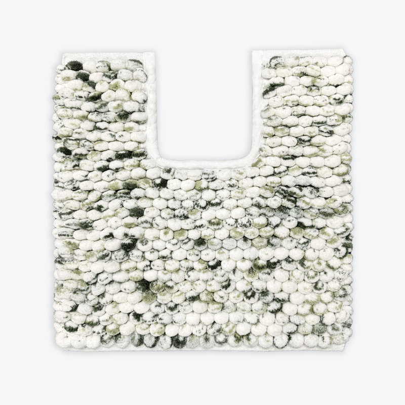 Rumia Cotton Blend Non-Slip Contour Mat, Green