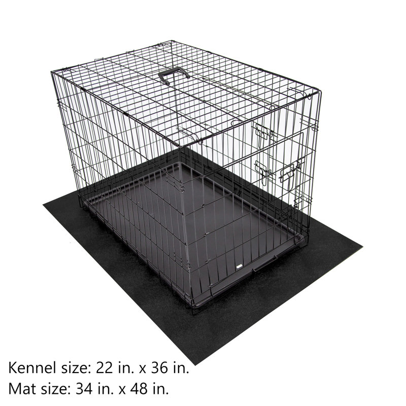 Midnight Black Anti-Skid Polyvinyl Pet Mat 34" x 48"