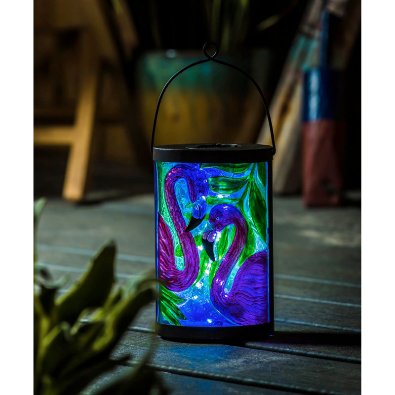 9.45'' Solar Powered Integrated LED Cylinder Lantern