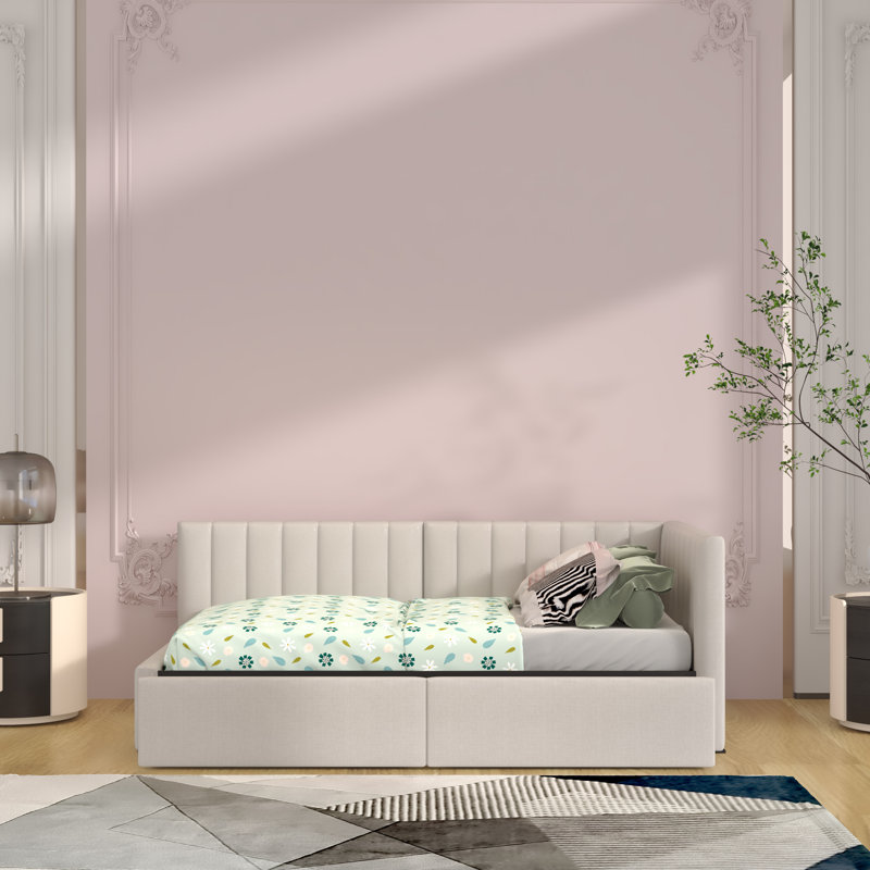 Lit de jour simple Jordyne, Beige