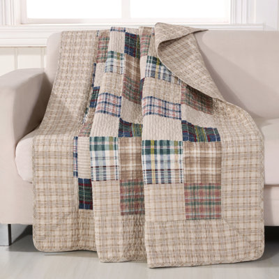 Jeté Oxford Greenland Home Fashions - couverture matelassée en coton à motif patchwork à motif réversible 50 "x 60"