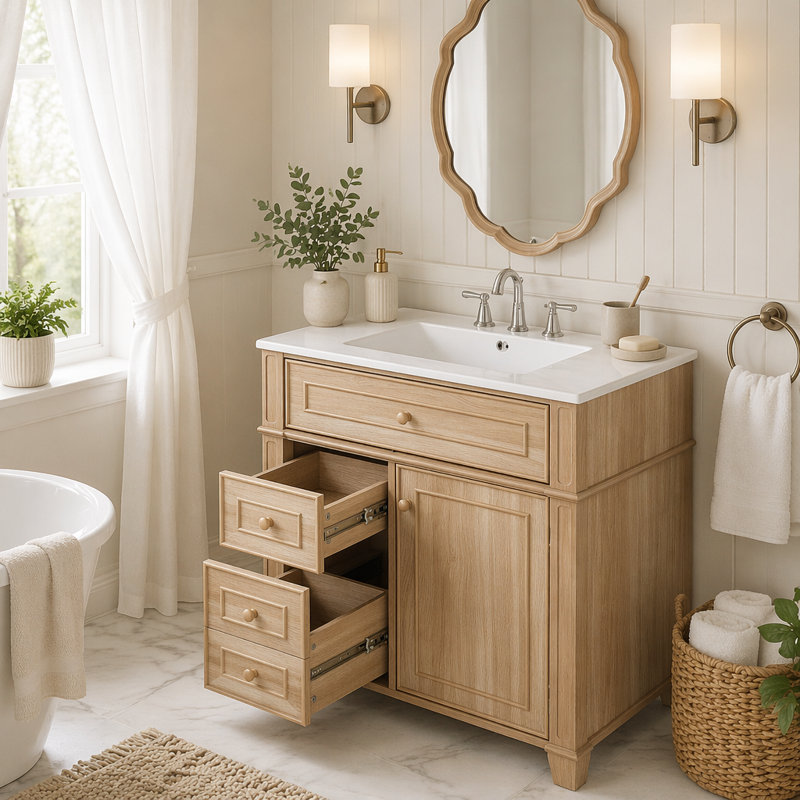 Meuble-lavabo de salle de bain avec lavabo, 30' Wood