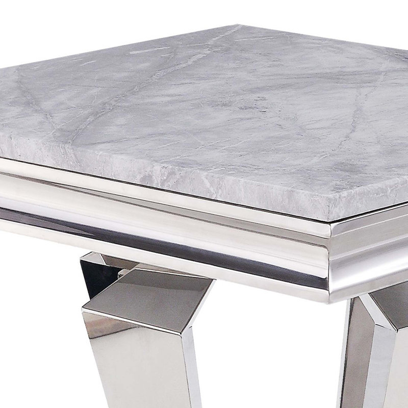 Table de bout gris clair et argent