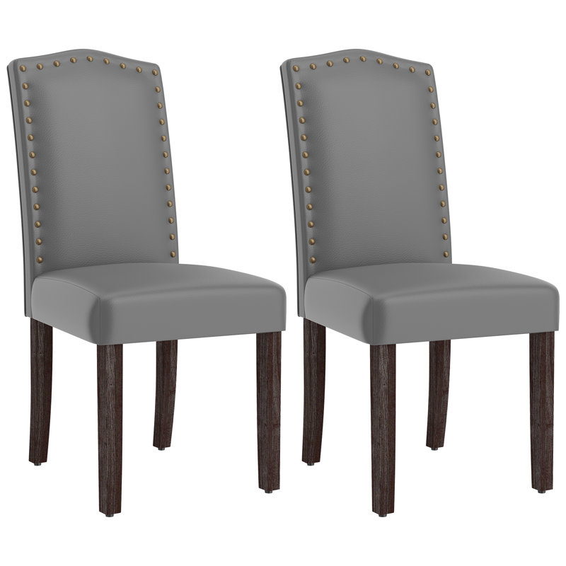 Mourya 19.5'' H Upholstered Side Chair, Gray PU Leather