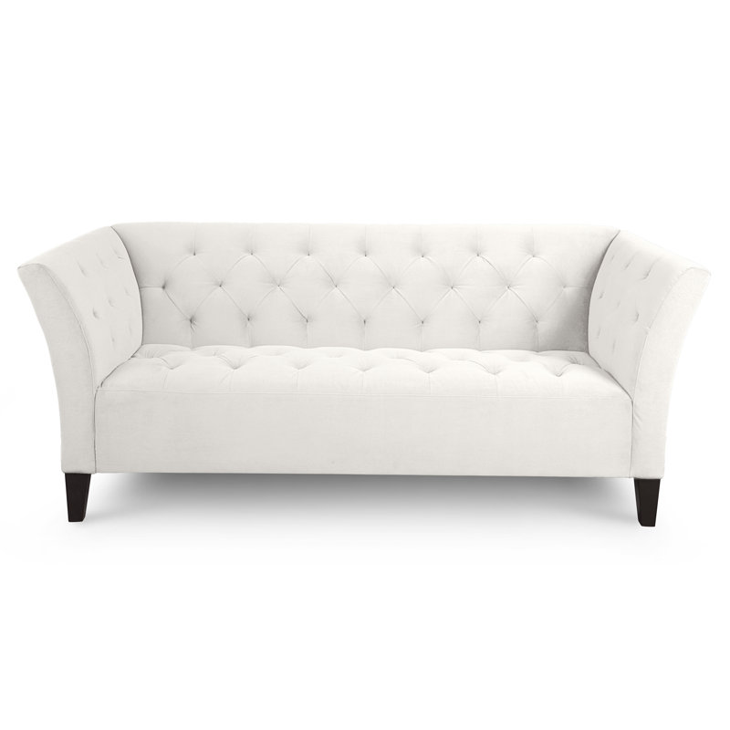 Carruth Upholstered 76'' Sofa, Bella White Performance Velvet