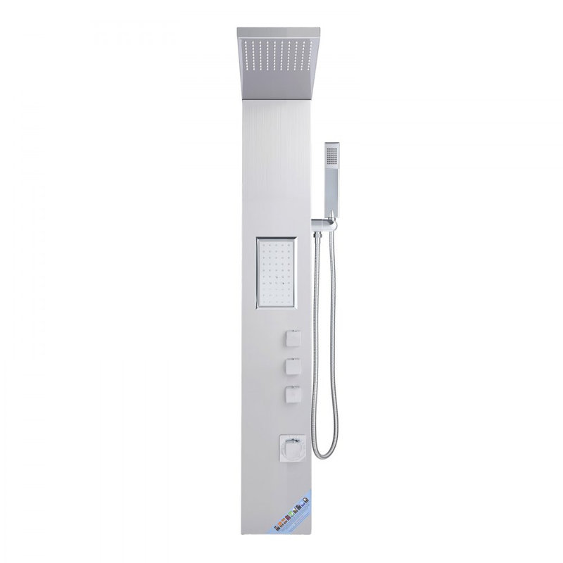 Shower Panel Tower System Stainless Steel Column Rainfall Head Massage Jet 3Mode