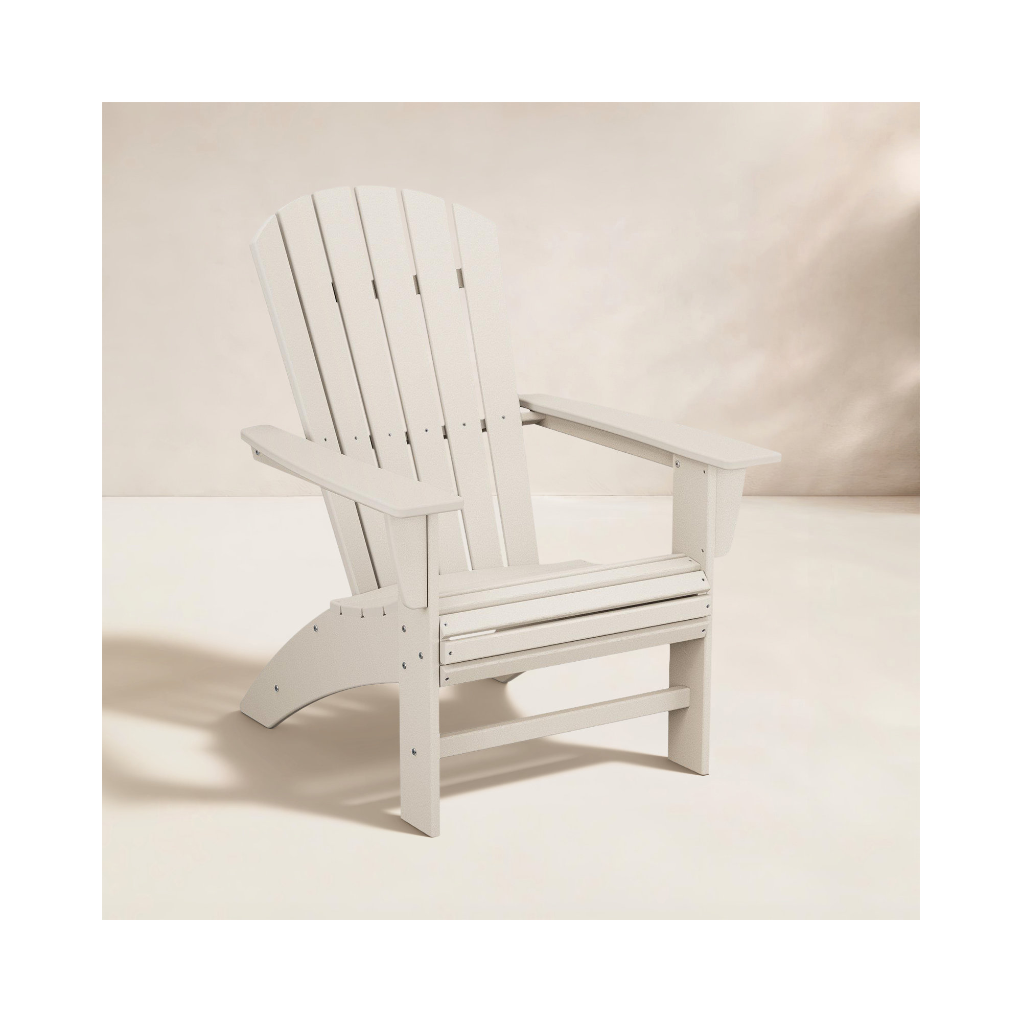 POLYWOOD Nautical Curveback Adirondack Chair, Sand